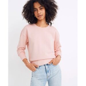 MADEWELL Garment-Dyed Crop Sweatshirt In Forgotten Petal